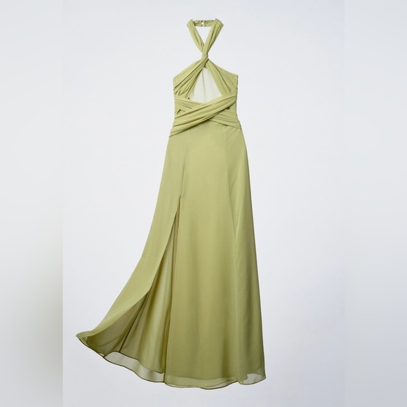 NEW! Zara Pleated Halter Dress Light green | 1758/833 823 - Picture 4 of 7